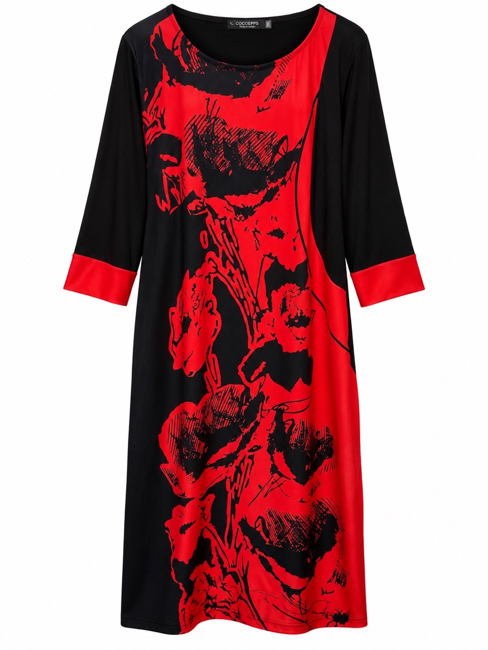 CoCoEpps Fashion Mia Red Black Floral Dress Tagged 5XL Fits Approx XL NWT